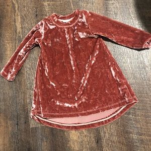 Pink velvet baby girl dress